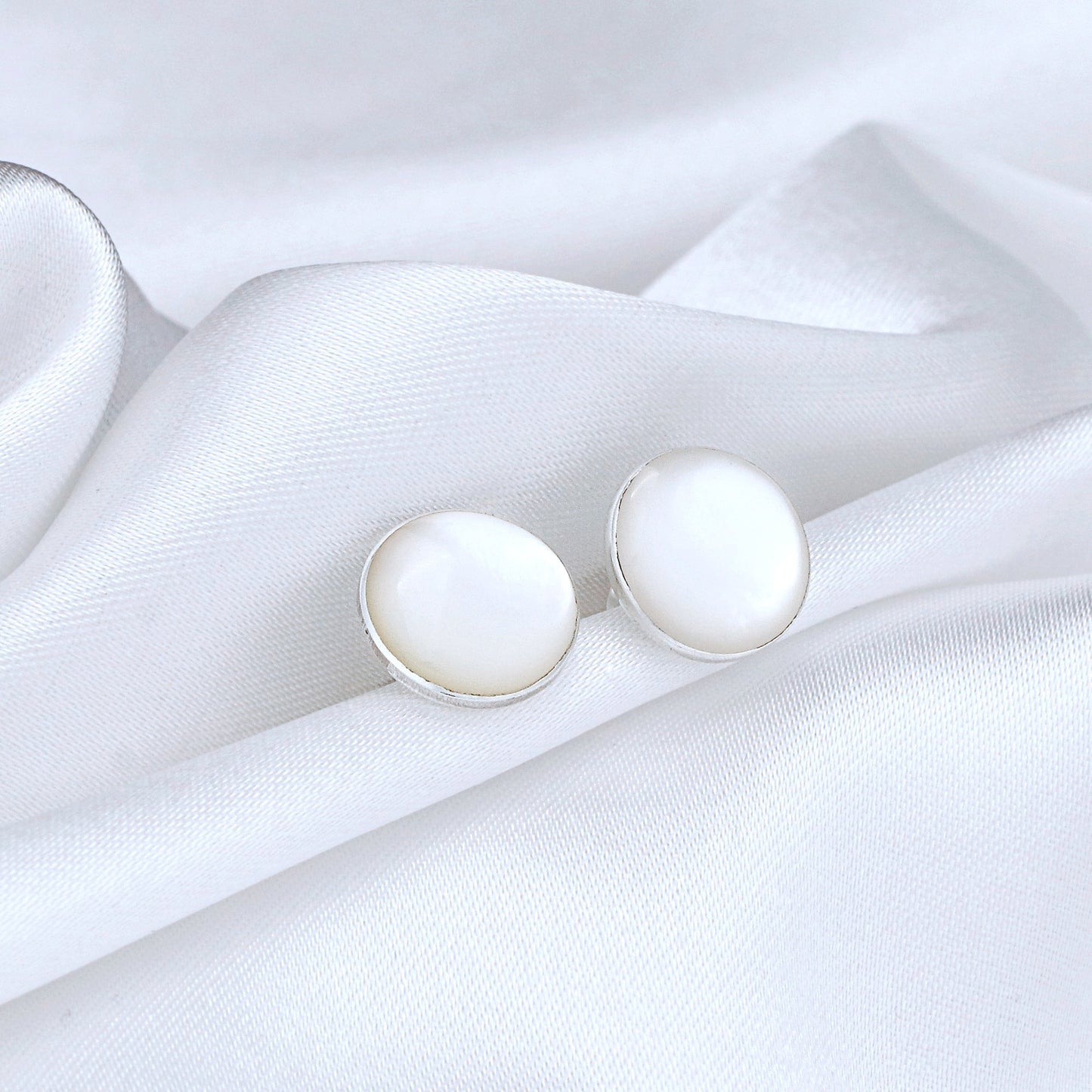 Pearl Mini Stud Earrings - 925 Sterling Silver Minimalist Earrings — 128
