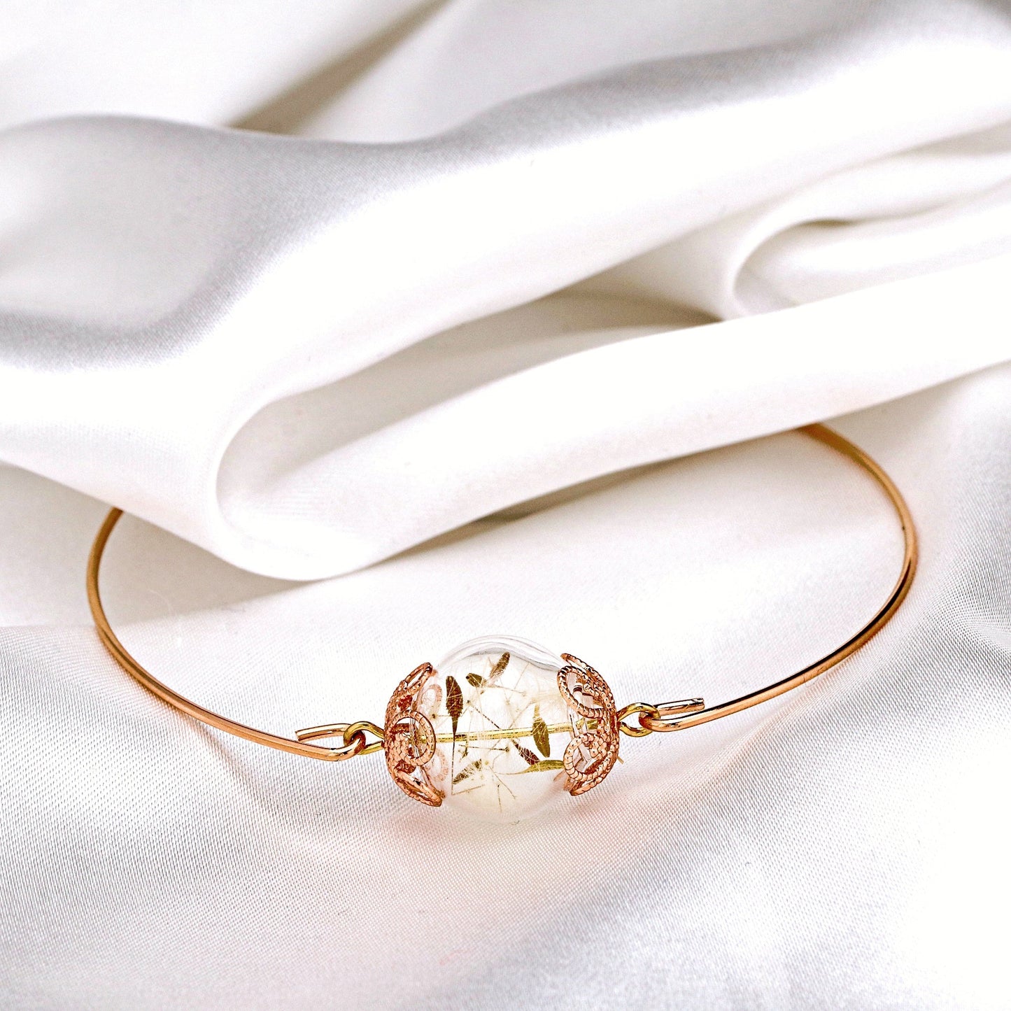 Pustflumen Seeds Rosegold Bangle - Rosevergolder Nature Jewelry…