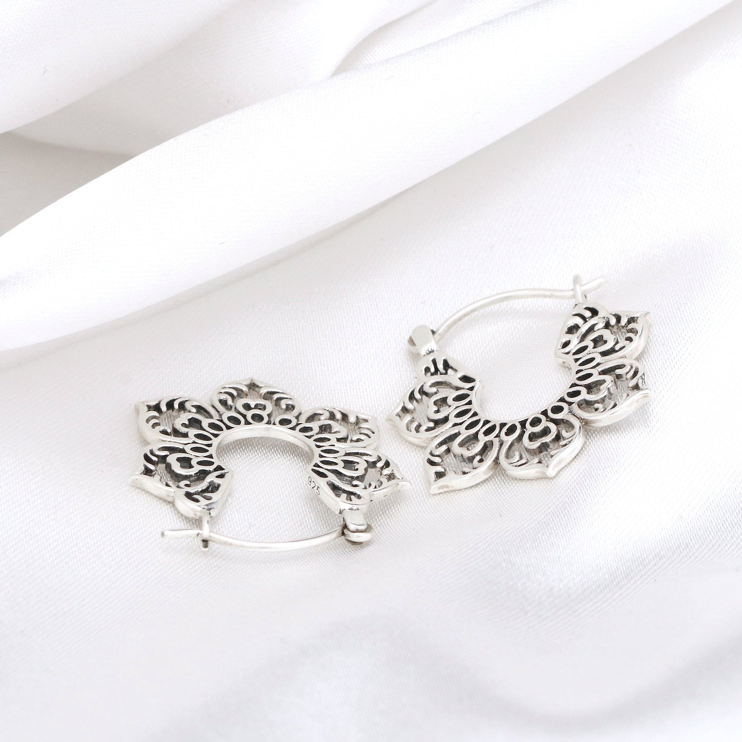 925 silver earrings karma III