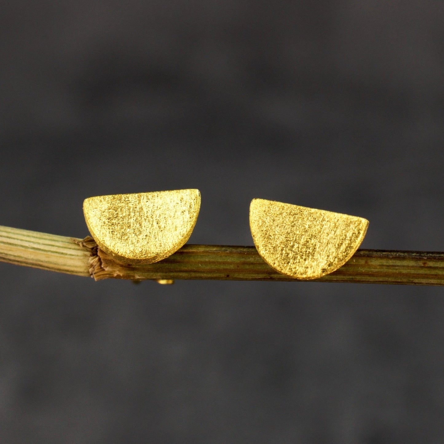 Crescent — 925 Sterling Gilded Mini Studs
