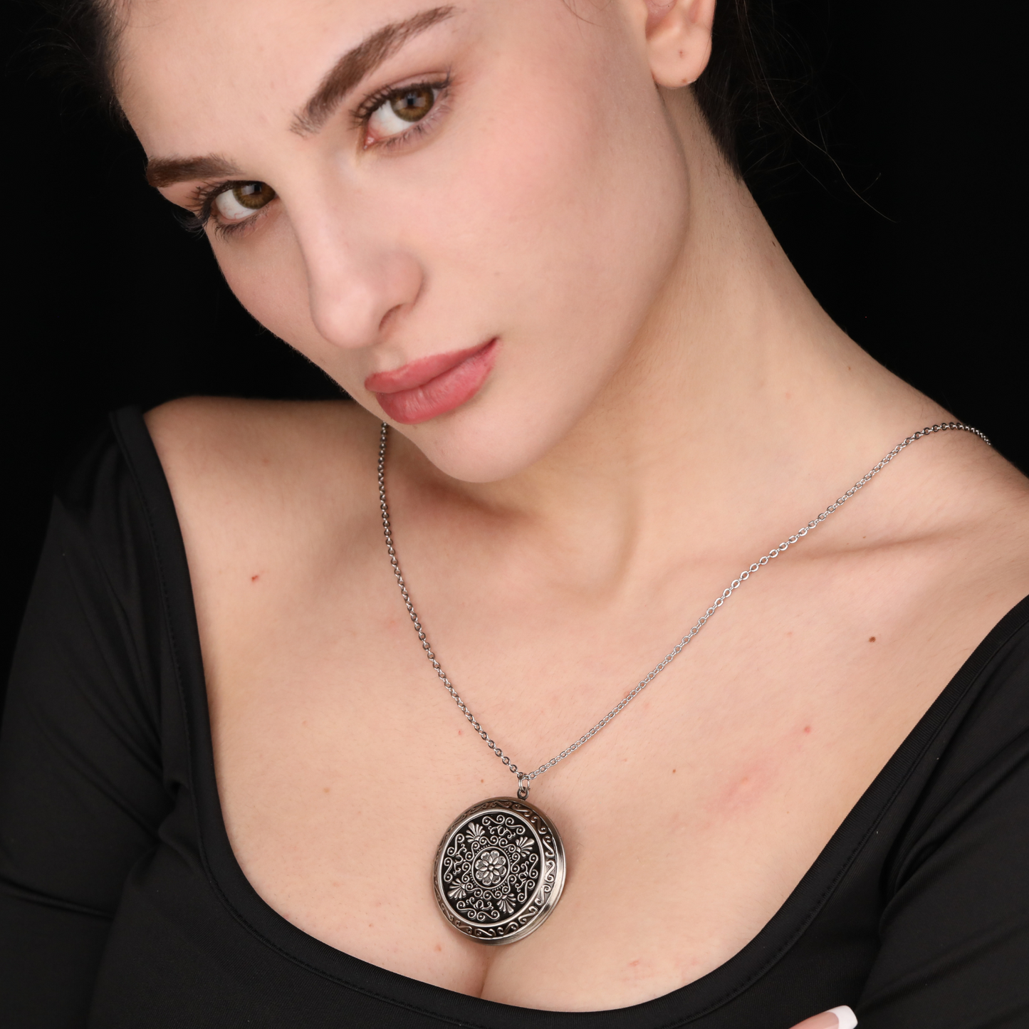 Customizable Photo Medallion Chain incl. Photoservice - Hinging XL…