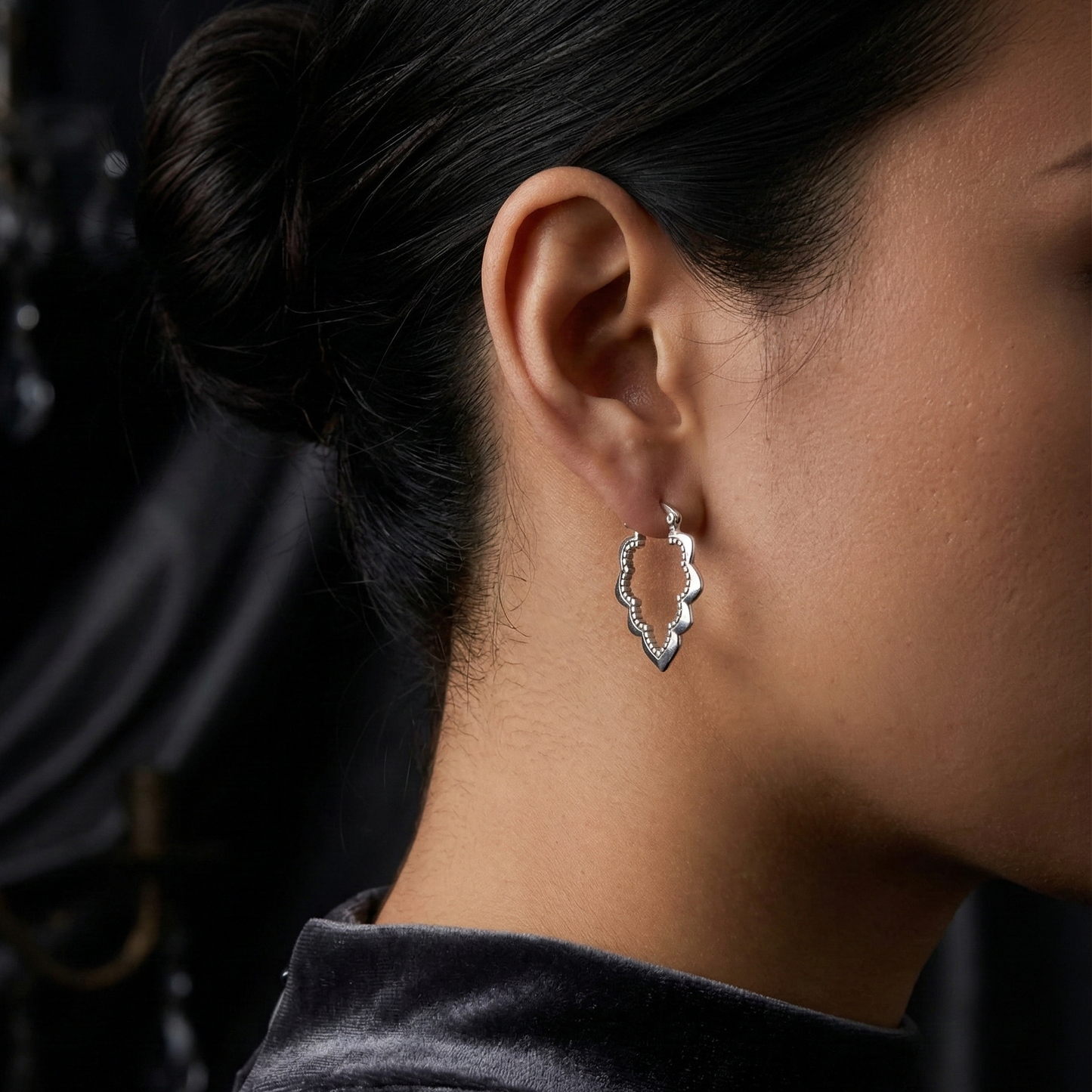 Drop Aura Ornament Earrings - 925 Sterling Silver Oriental Fairytale…