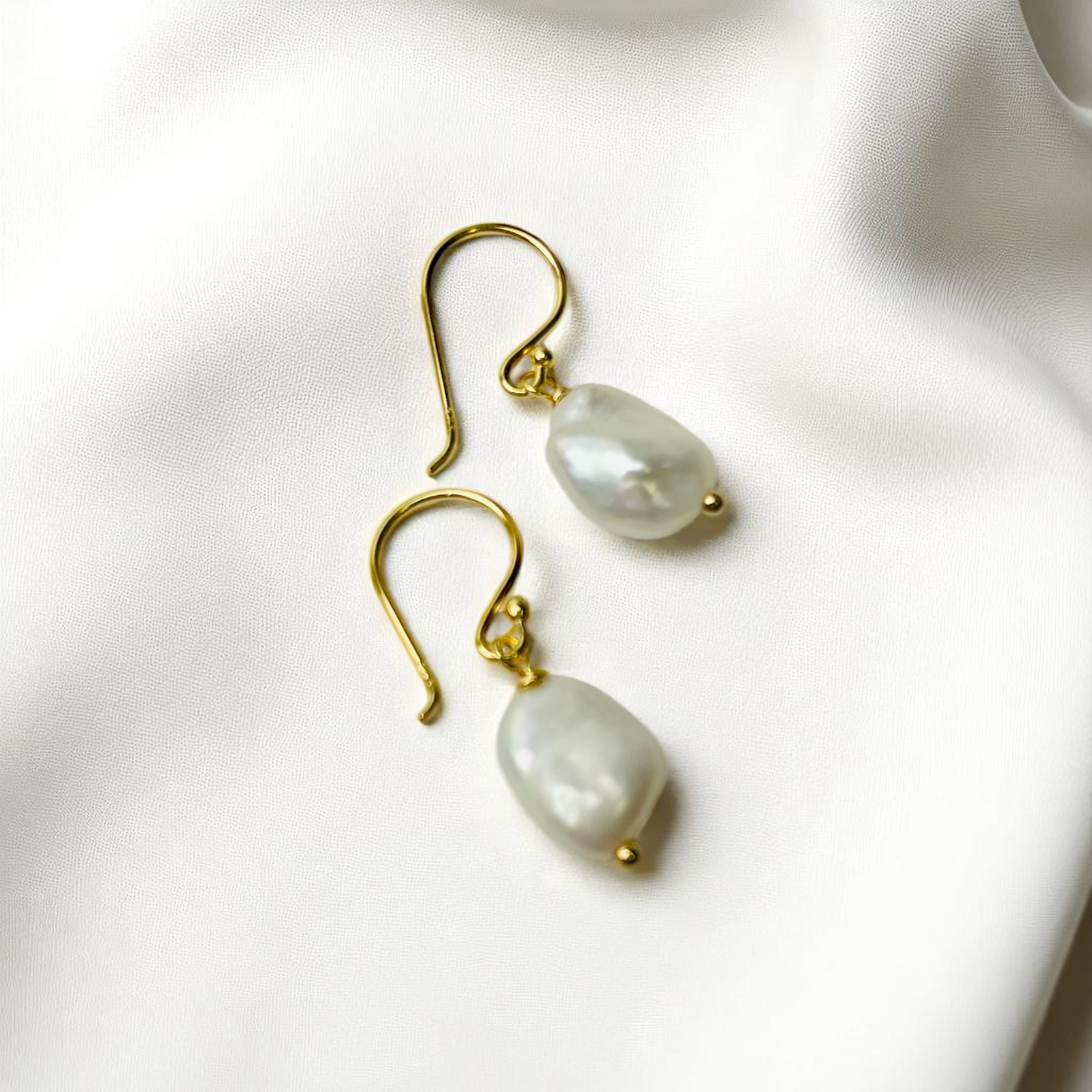 Baroque Keshi Pearl Jewelry Set - 925 Sterling Silver 18k Gold…