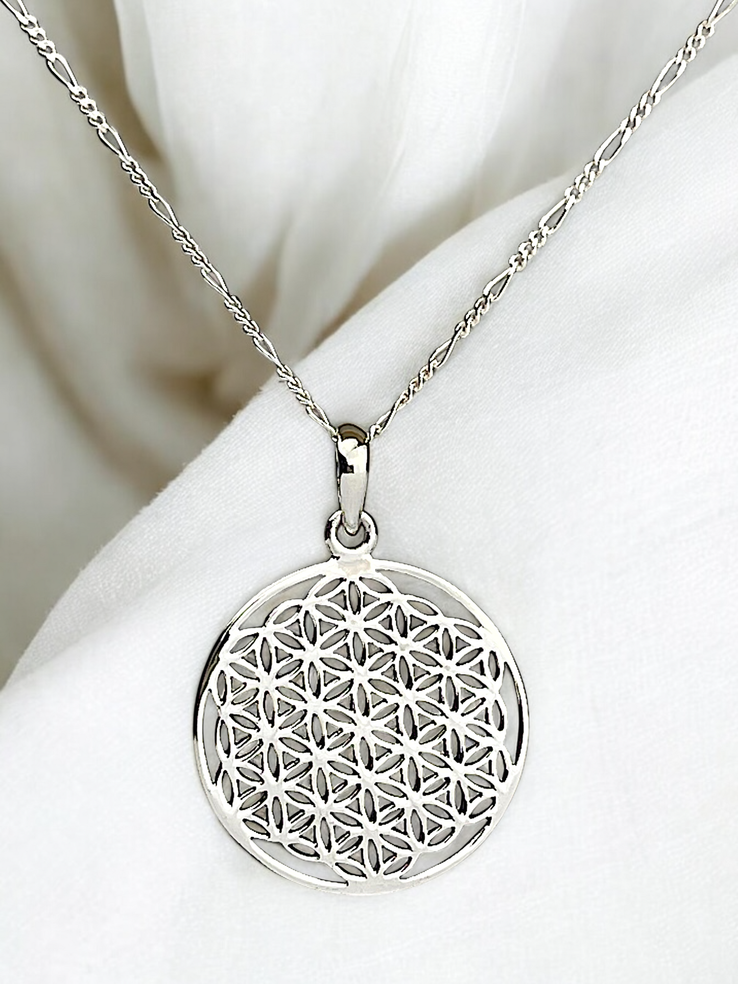 925 Sterling Silver Necklace Flower of Life