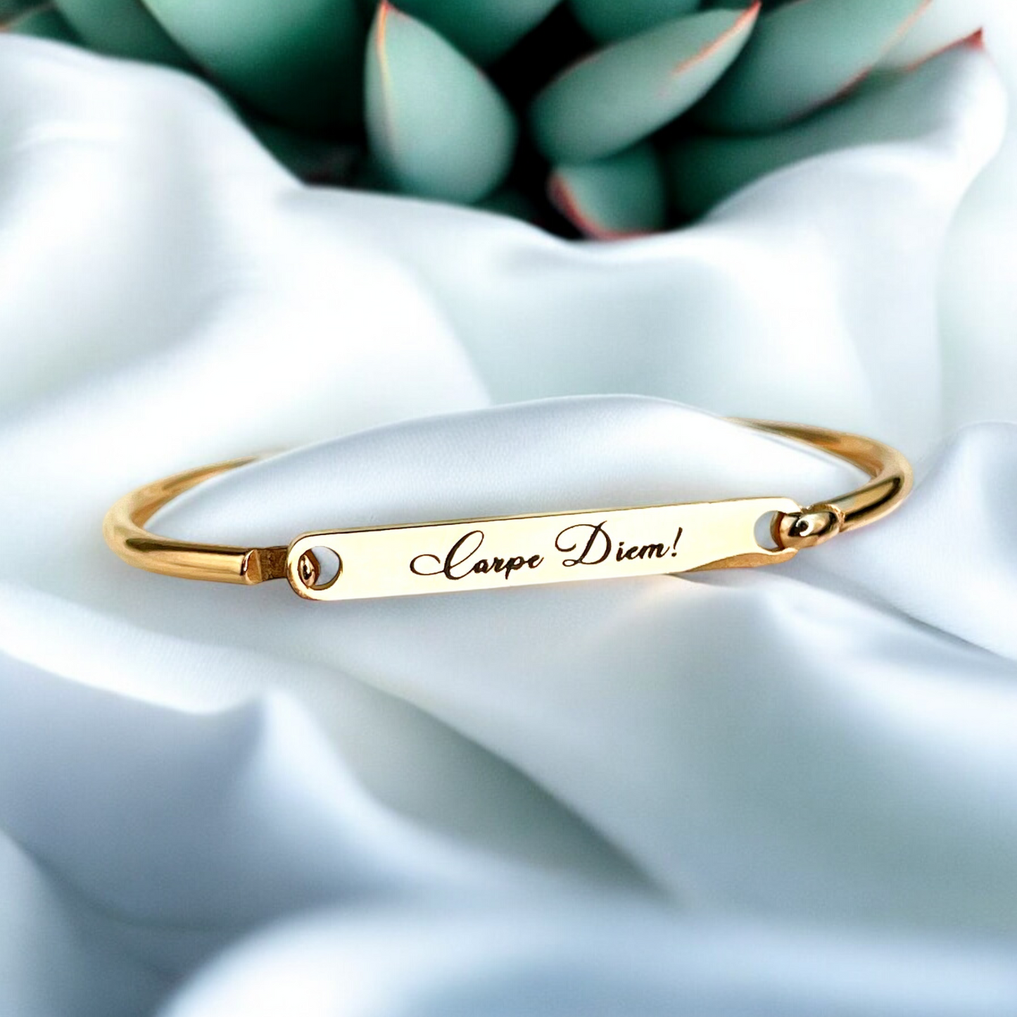 Personalizable stainless steel bangle - engraving - color rose gold…