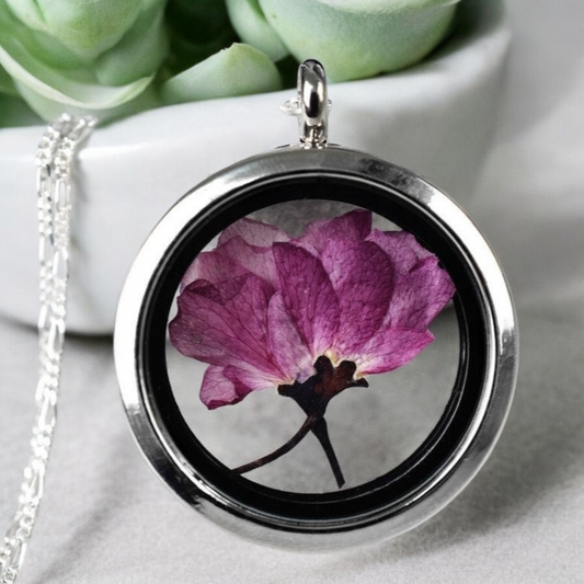Japanese sakura medallion - 925 sterling silver chain Sakura cherry…