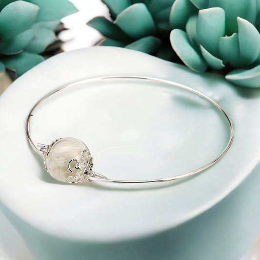 Bangle with real feathers - angel wings jewelry - Retarm-11