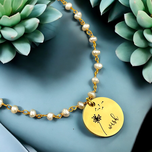 Freshwater Pearl Bracelet Personalized with Engraving RETARM-42