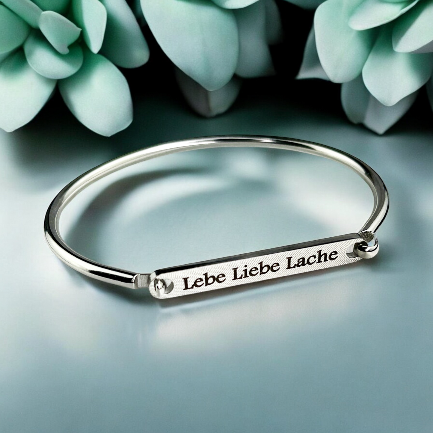 Personal Bangle made of stainless steel - engraving - color silver