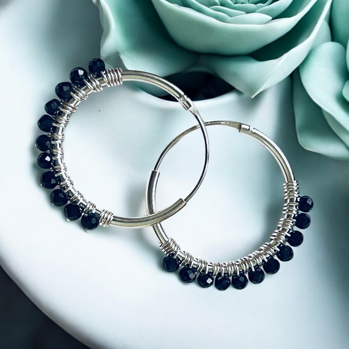 Elegant Accents - 925 Sterling Silver Hoop Earrings with…