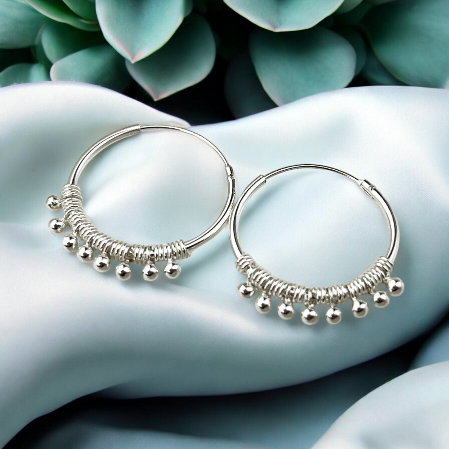 925 Sterling Silver Gypsy Hoop Earrings