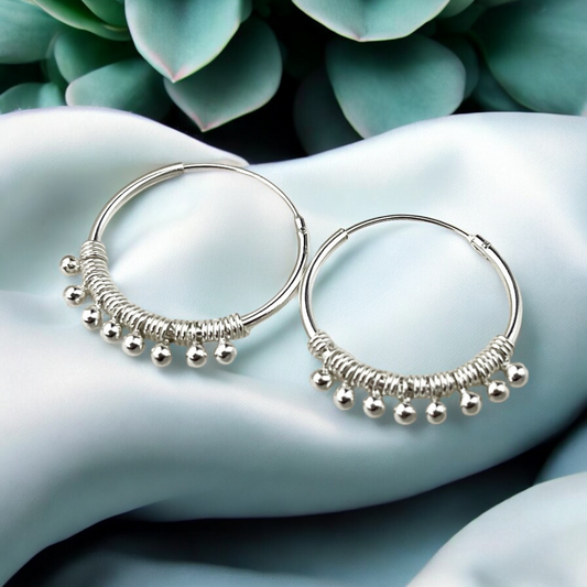 925 Sterling Silver Gypsy Hoop Earrings