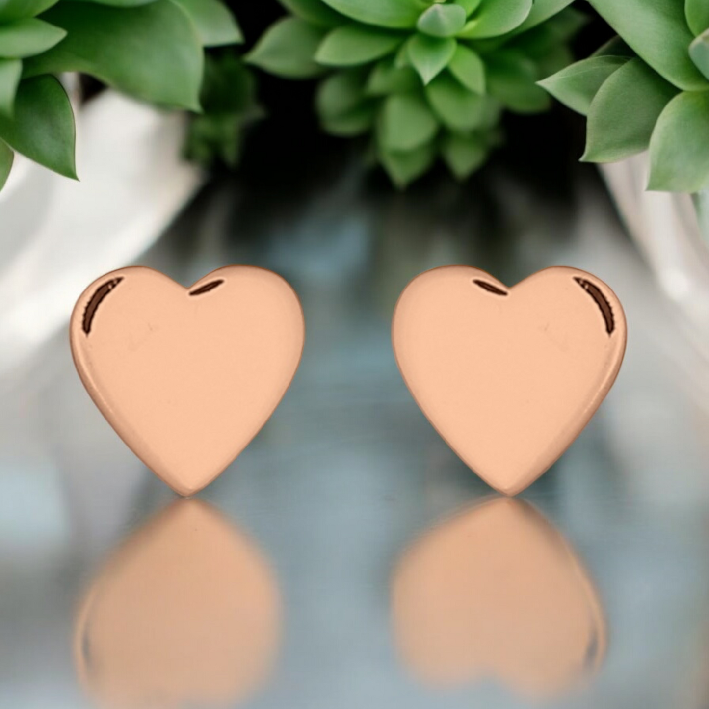 Mini Hearts — 925 Sterling Rosegold Gilded Studs — 28
