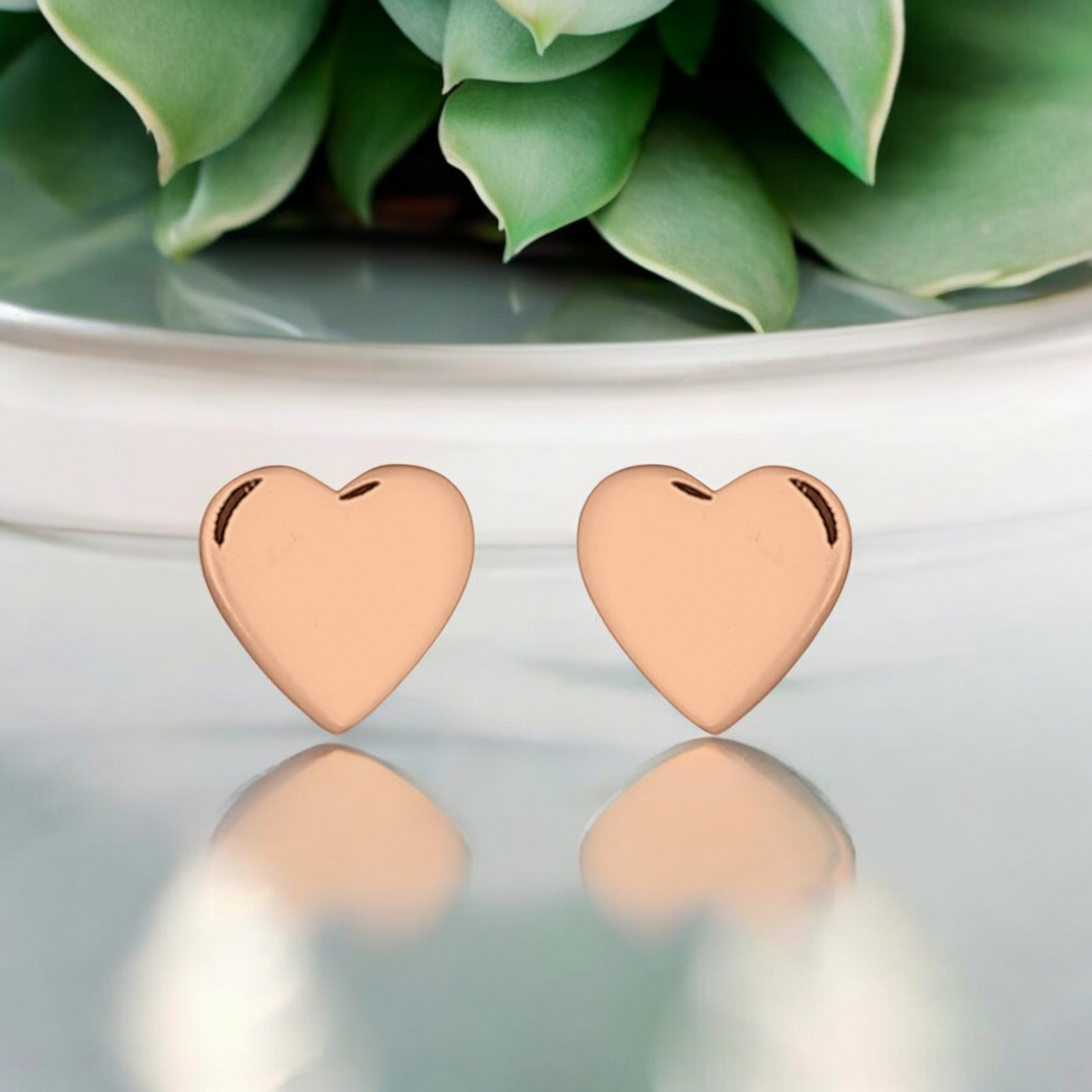 Mini Hearts — 925 Sterling Rosegold Gilded Studs — 28