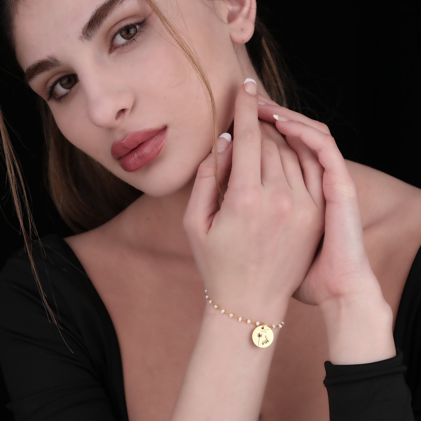 Freshwater Pearl Bracelet Personalized with Engraving RETARM-42
