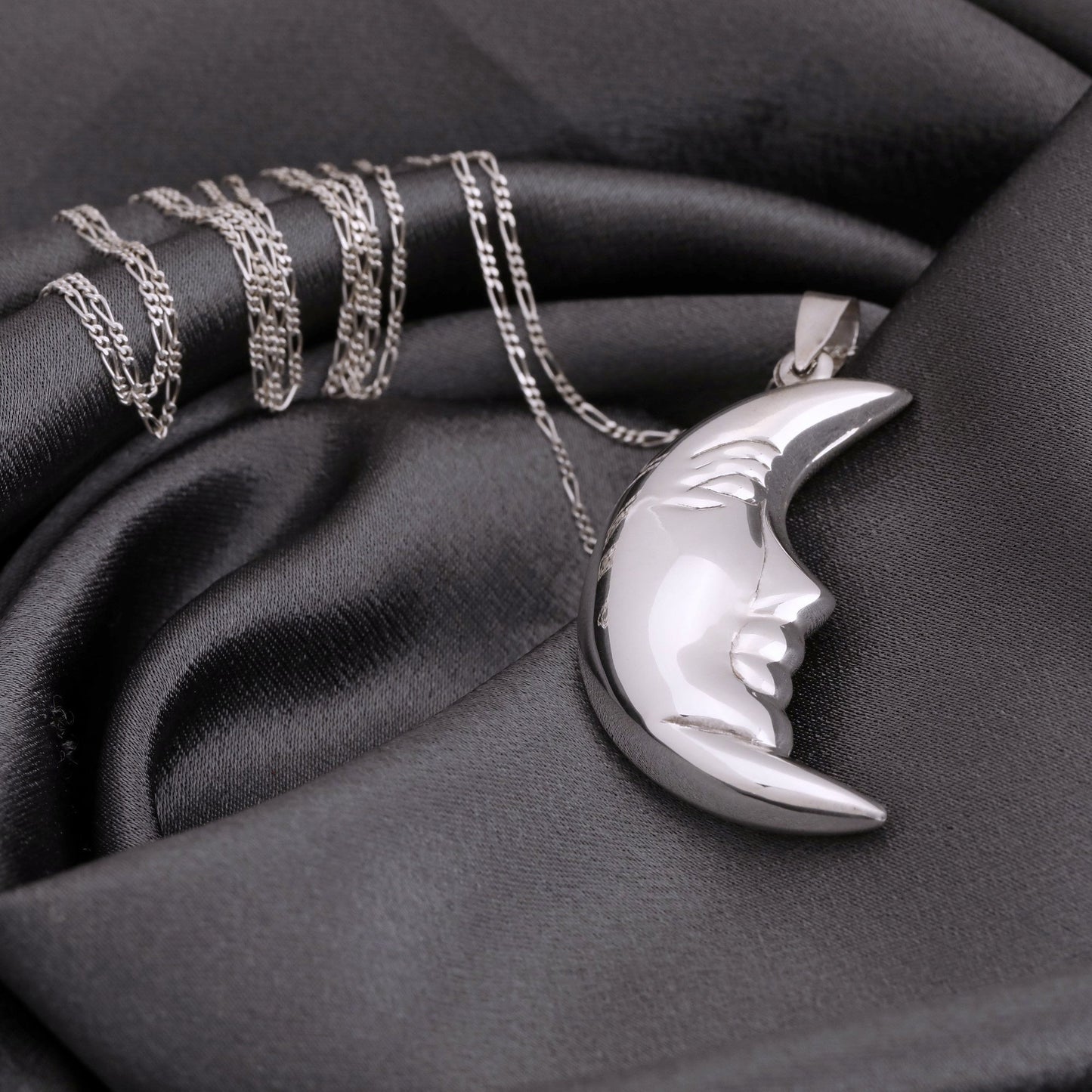 925 Crescent Moon Sterling Silver Necklace