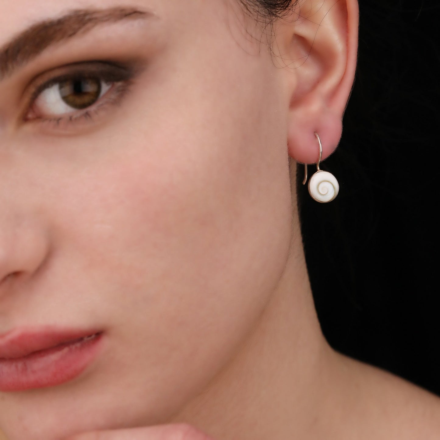 Shiva Eyes Earrings - 925 Sterling Silver Minimalist Shell Ocean…