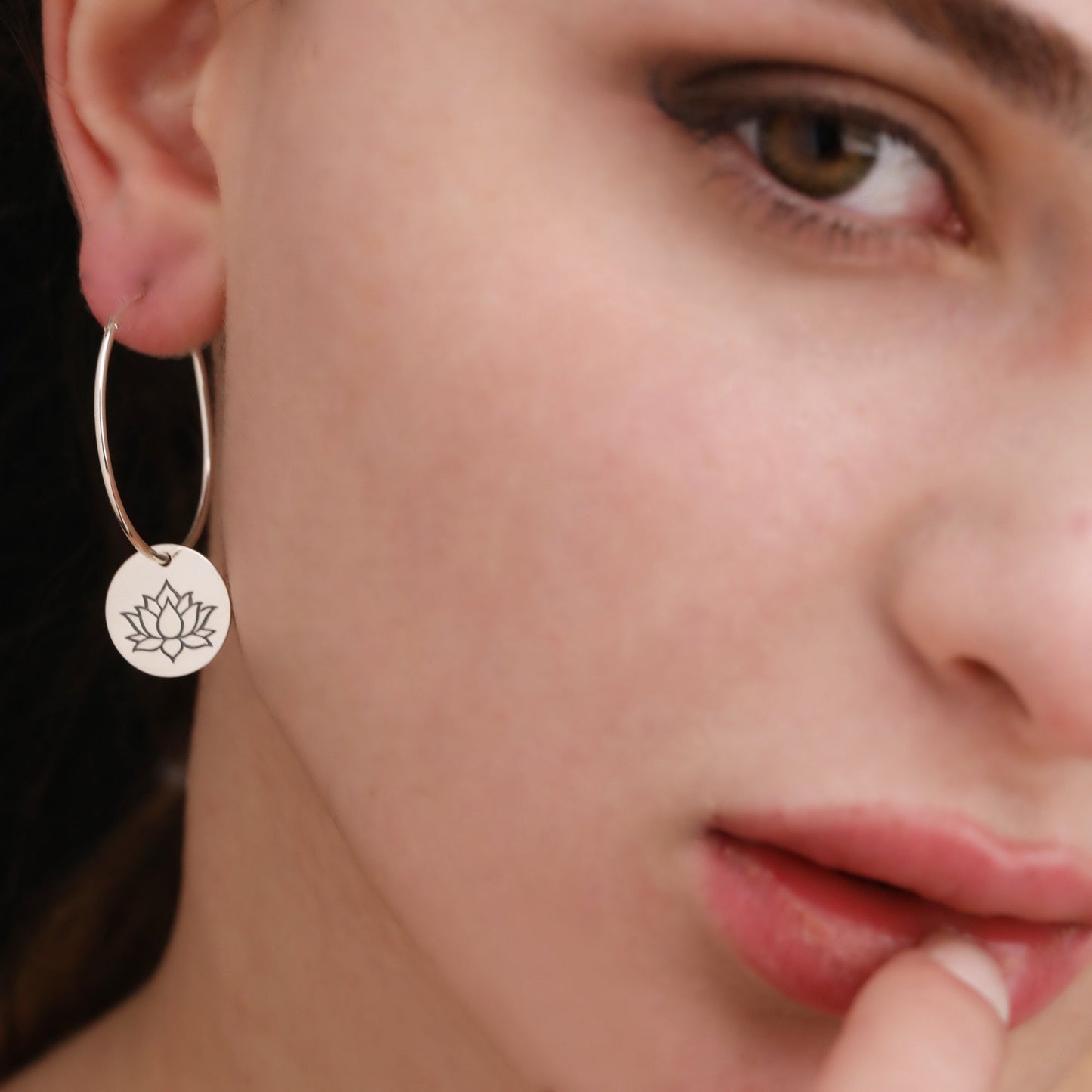 Lotus 925 Sterling Silver Creoles