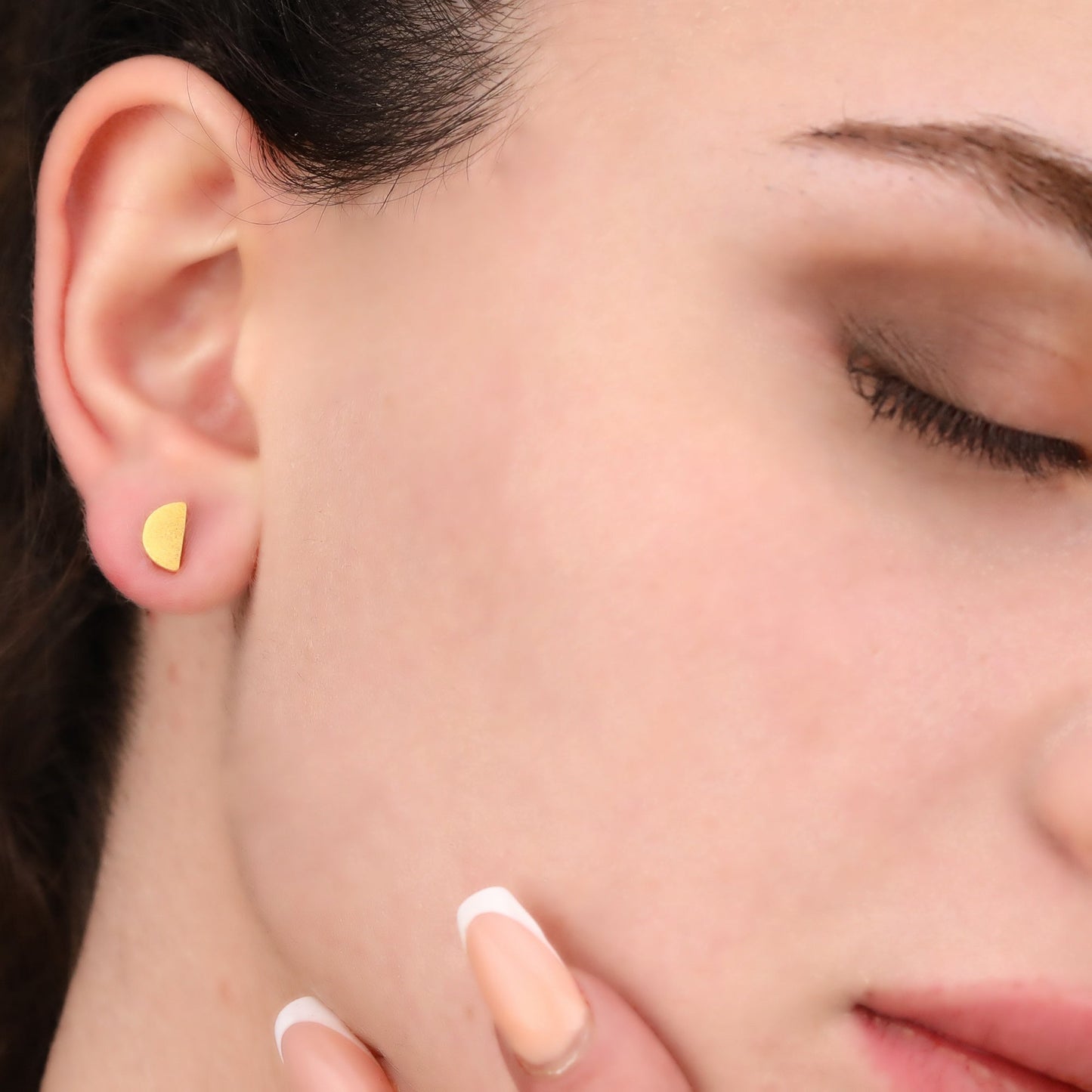 Crescent — 925 Sterling Gilded Mini Studs