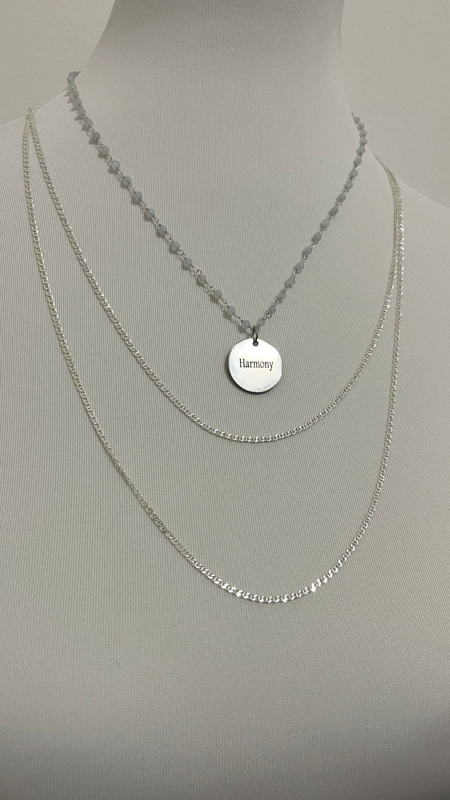 Personalized Aquamarine Necklace with Engravable Pendant: Grigori…