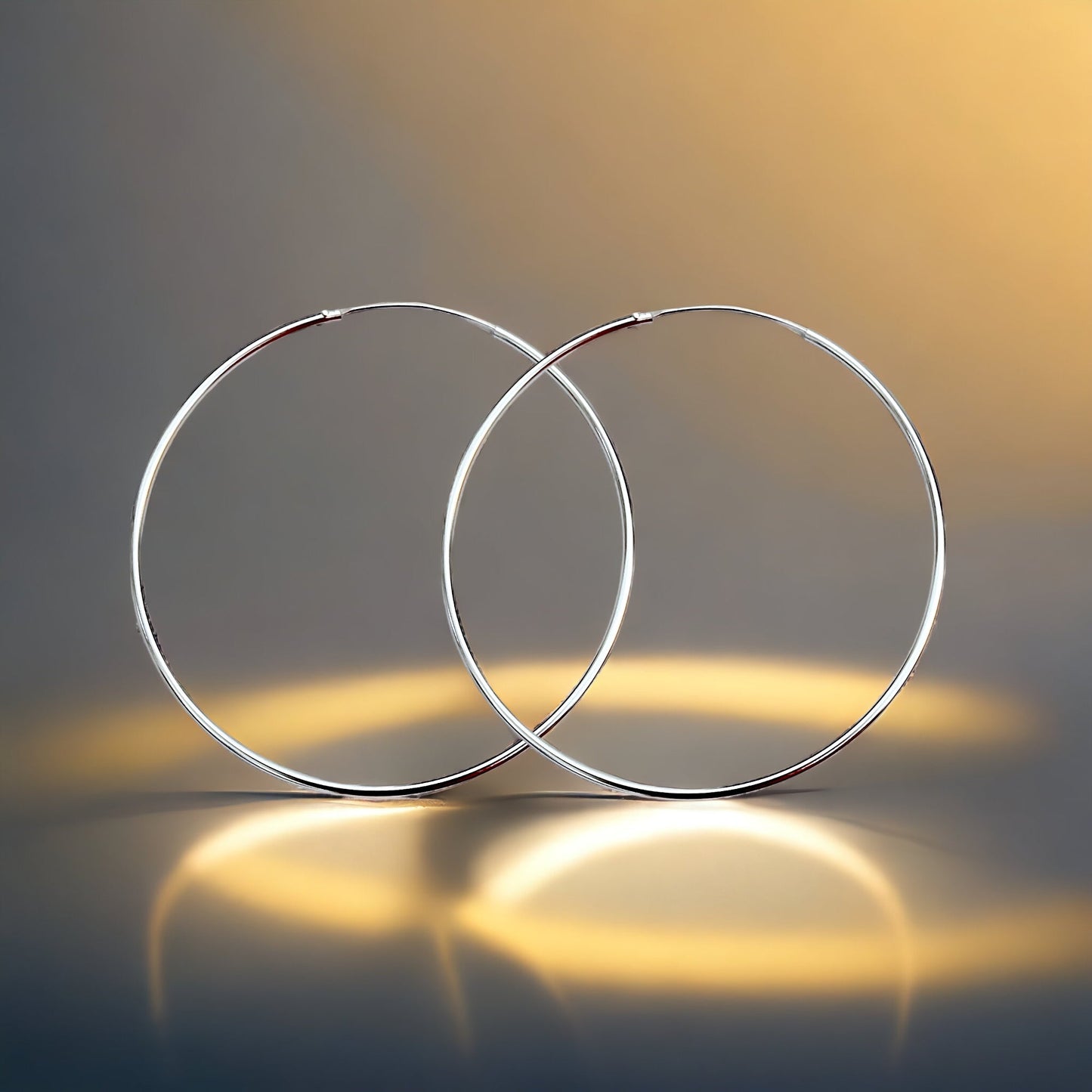 Pure Elegance: 925 Sterling Silver XL Hoop Earrings in a Minimalist…