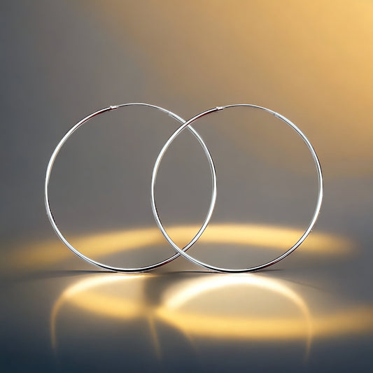 Pure Elegance: 925 Sterling Silver XL Hoop Earrings in a Minimalist…