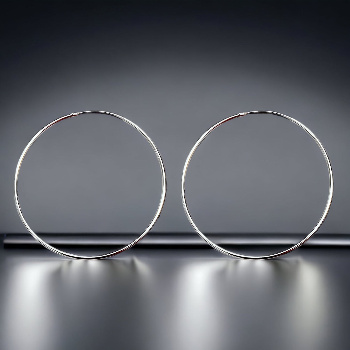Pure Elegance: 925 Sterling Silver XL Hoop Earrings in a Minimalist…