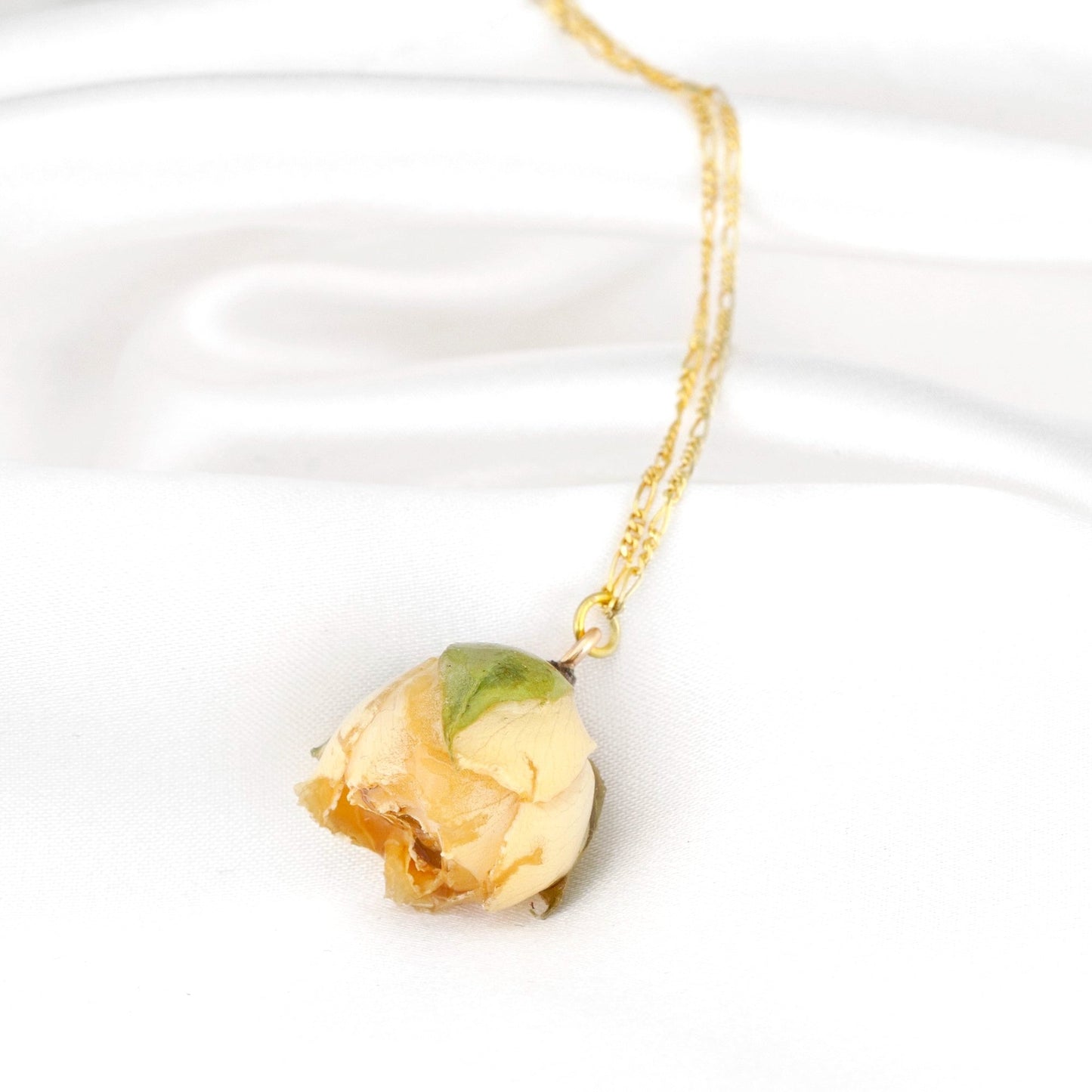 Real Target Yellow Rose 925 Sterling Gilded Chain - Nature Jewelry