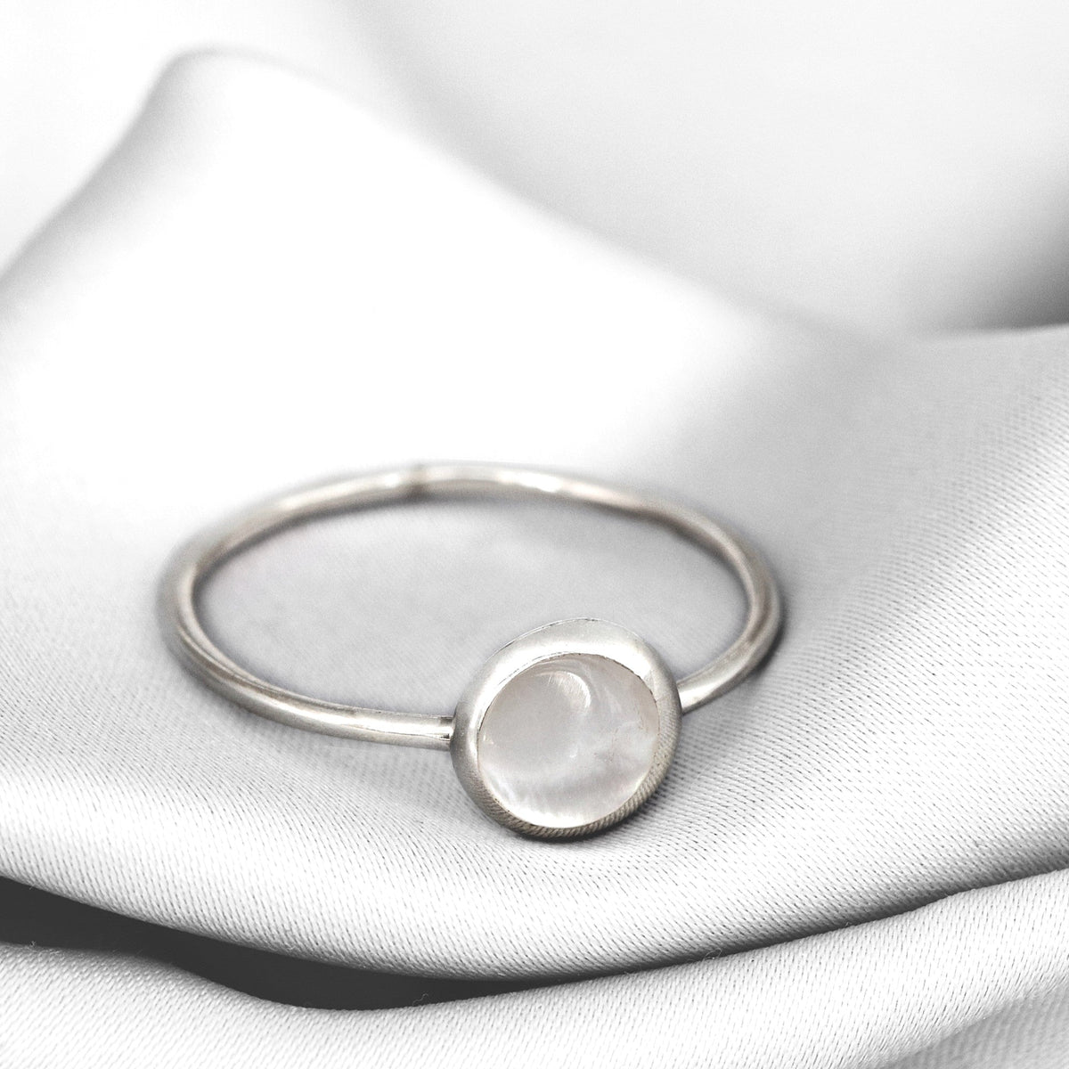 Mother of Pearl Ring - 925 Sterling Silver - Minimalist Jewelry - RG925-12