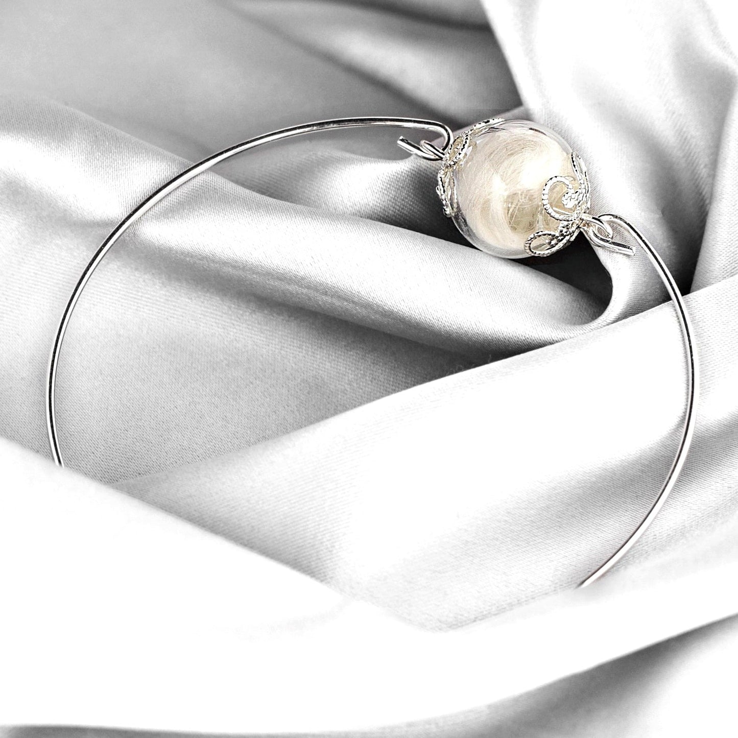 Bangle with real feathers - angel wings jewelry - Retarm-11
