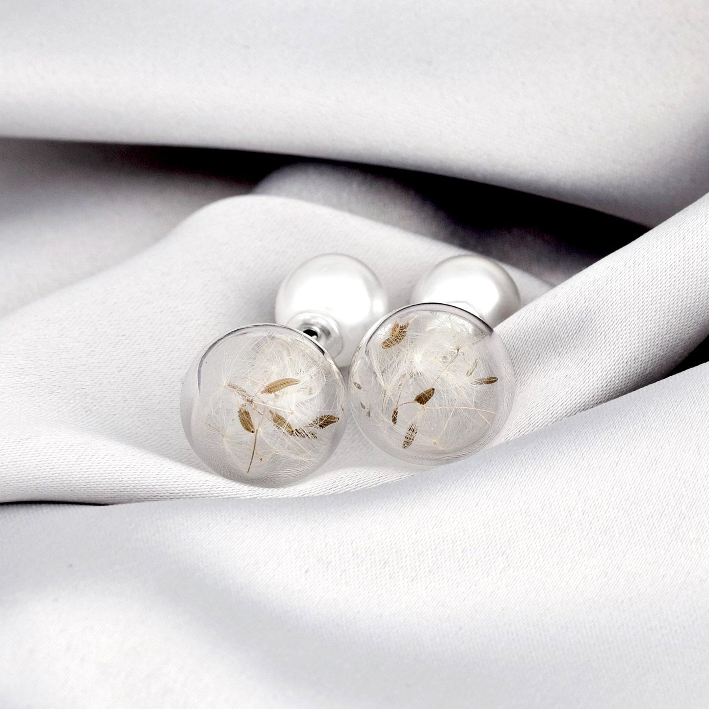 Double ear plug beads and puff flowers - elegant terrarium botanical…