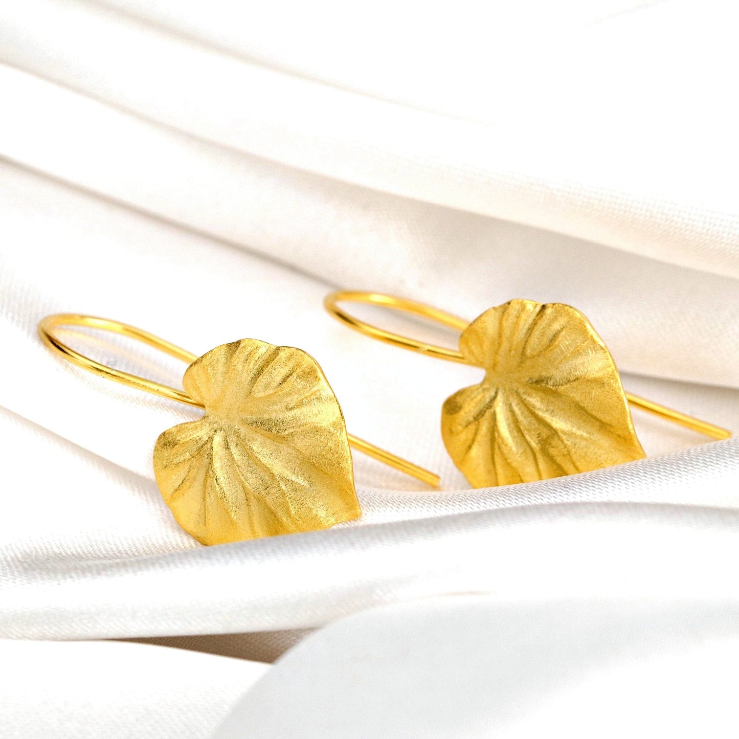 Tropical Earrings 925 Sterling Gold Gilded Monstera Leaf Earrings — 23