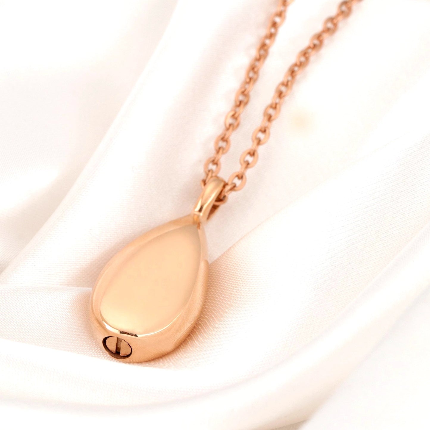Urn ash bottle trailer Fire burial rosegold stainless steel chain…