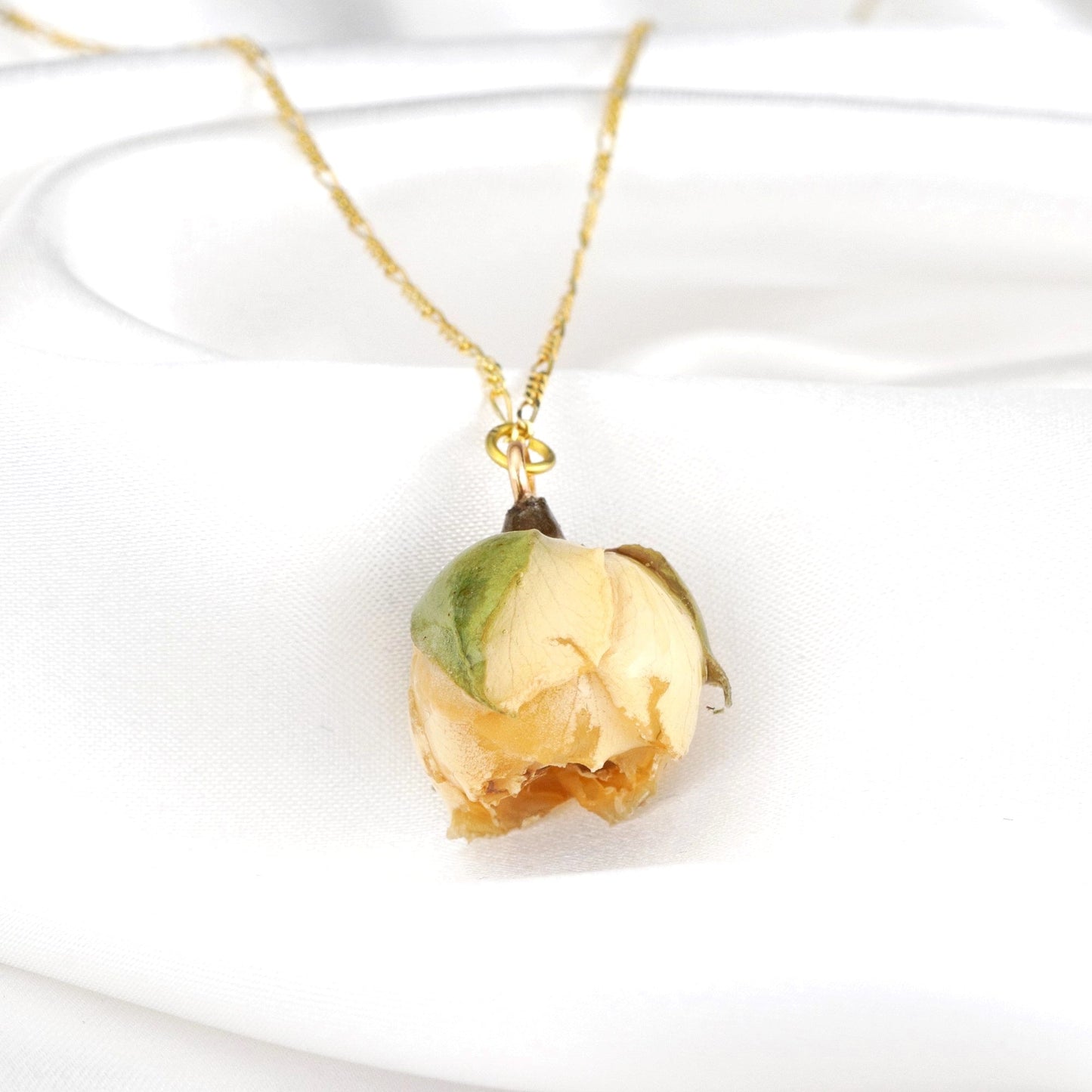 Real Target Yellow Rose 925 Sterling Gilded Chain - Nature Jewelry
