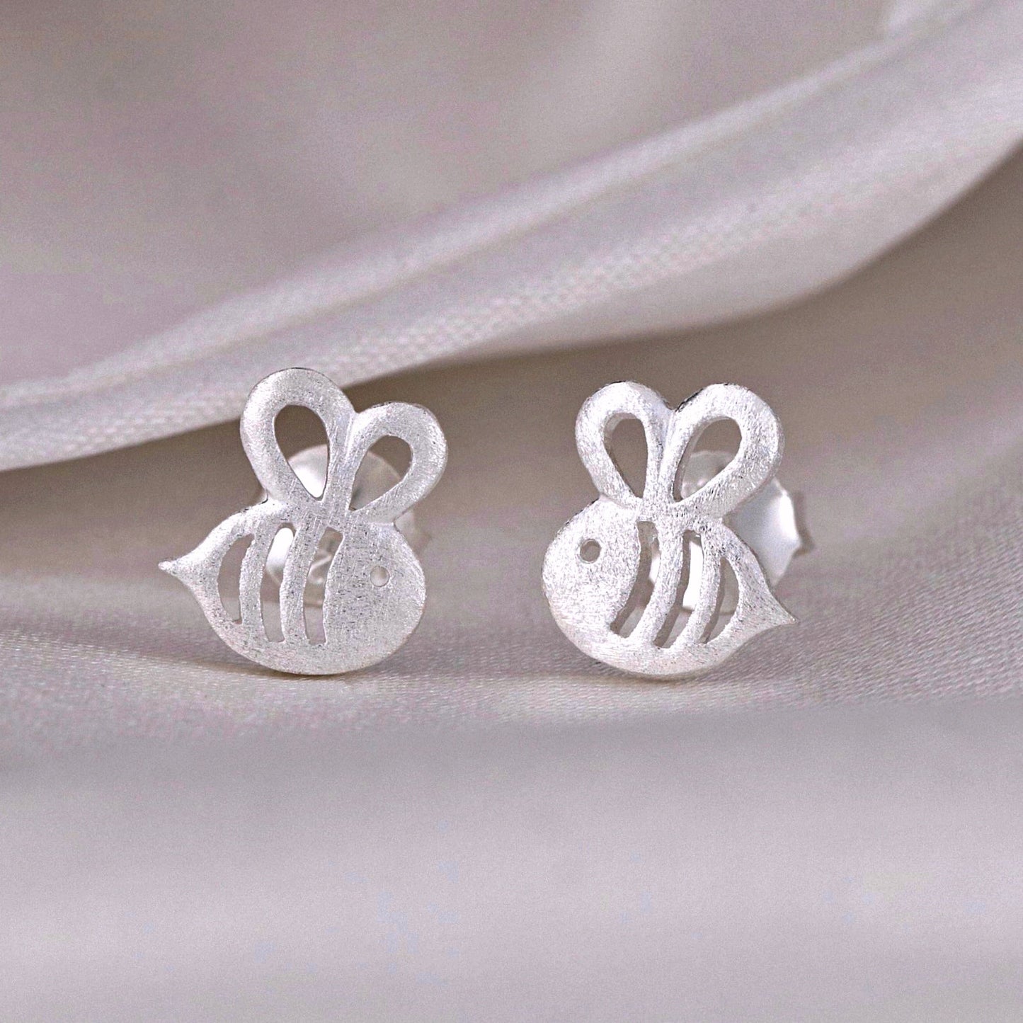 Bee Mini Stud Earrings - 925 Sterling Silver Earrings - Stamina…