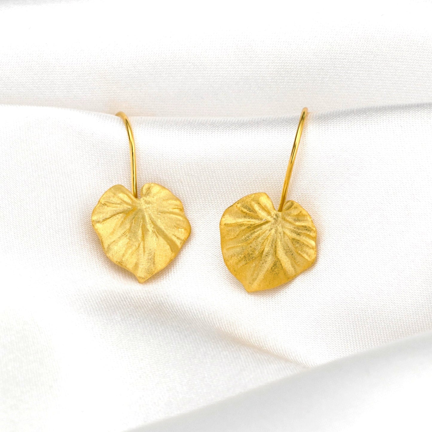 Tropical Earrings 925 Sterling Gold Gilded Monstera Leaf Earrings — 23
