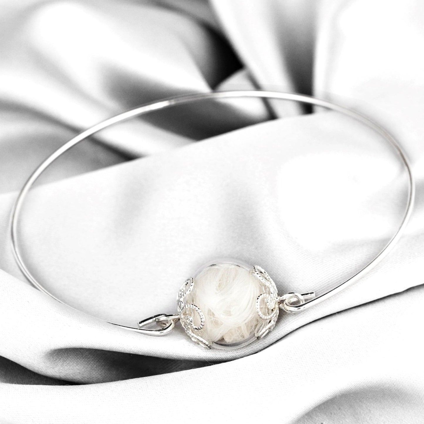Bangle with real feathers - angel wings jewelry - Retarm-11