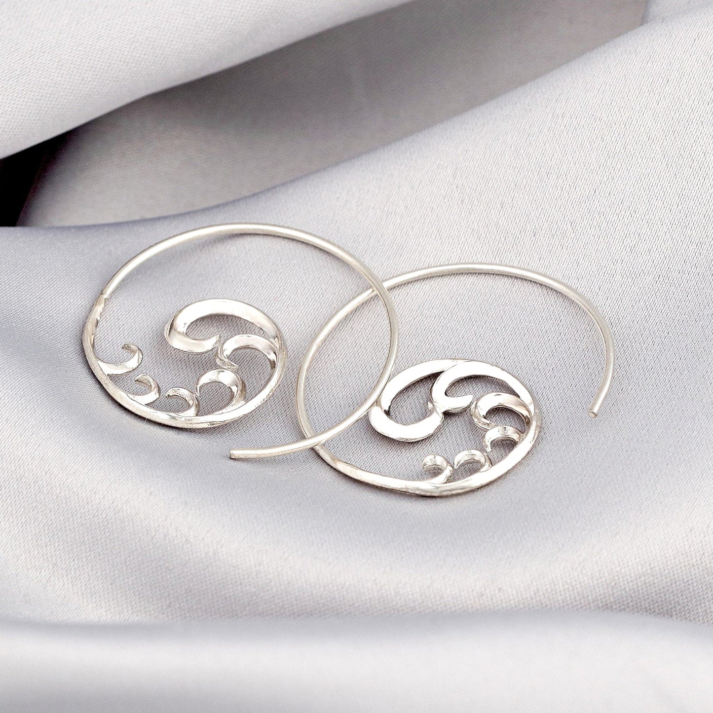 Ornament — 925 Sterling Silver Spiral Earrings — 24