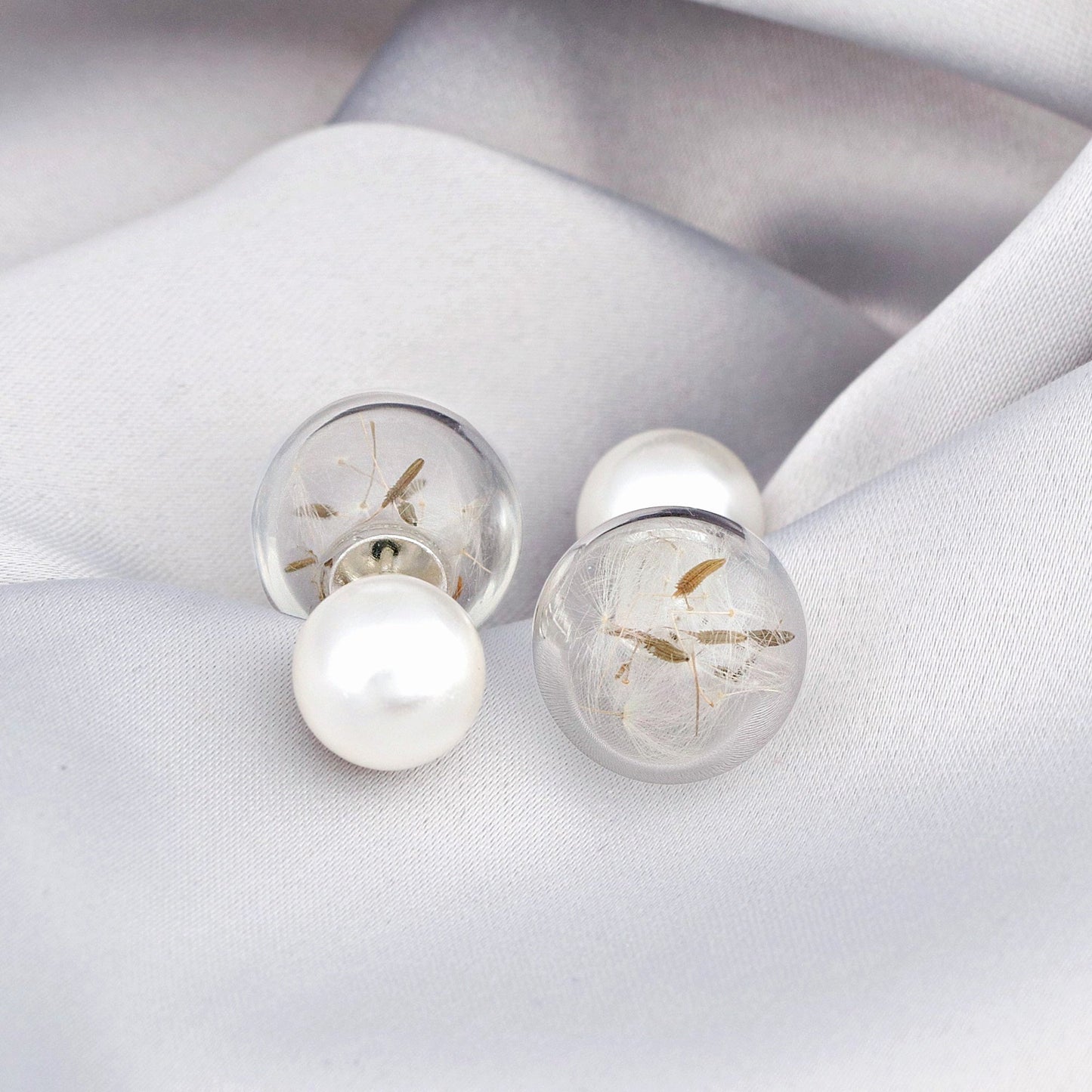 Double ear plug beads and puff flowers - elegant terrarium botanical…