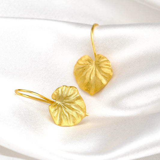 Tropical Earrings 925 Sterling Gold Gilded Monstera Leaf Earrings — 23