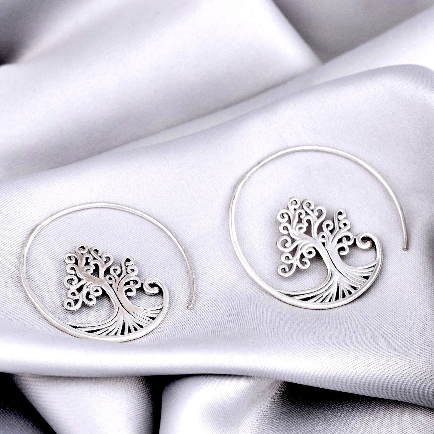 Grob Spiral Earrings - 925 Sterling Silver Tree of Life Earrings