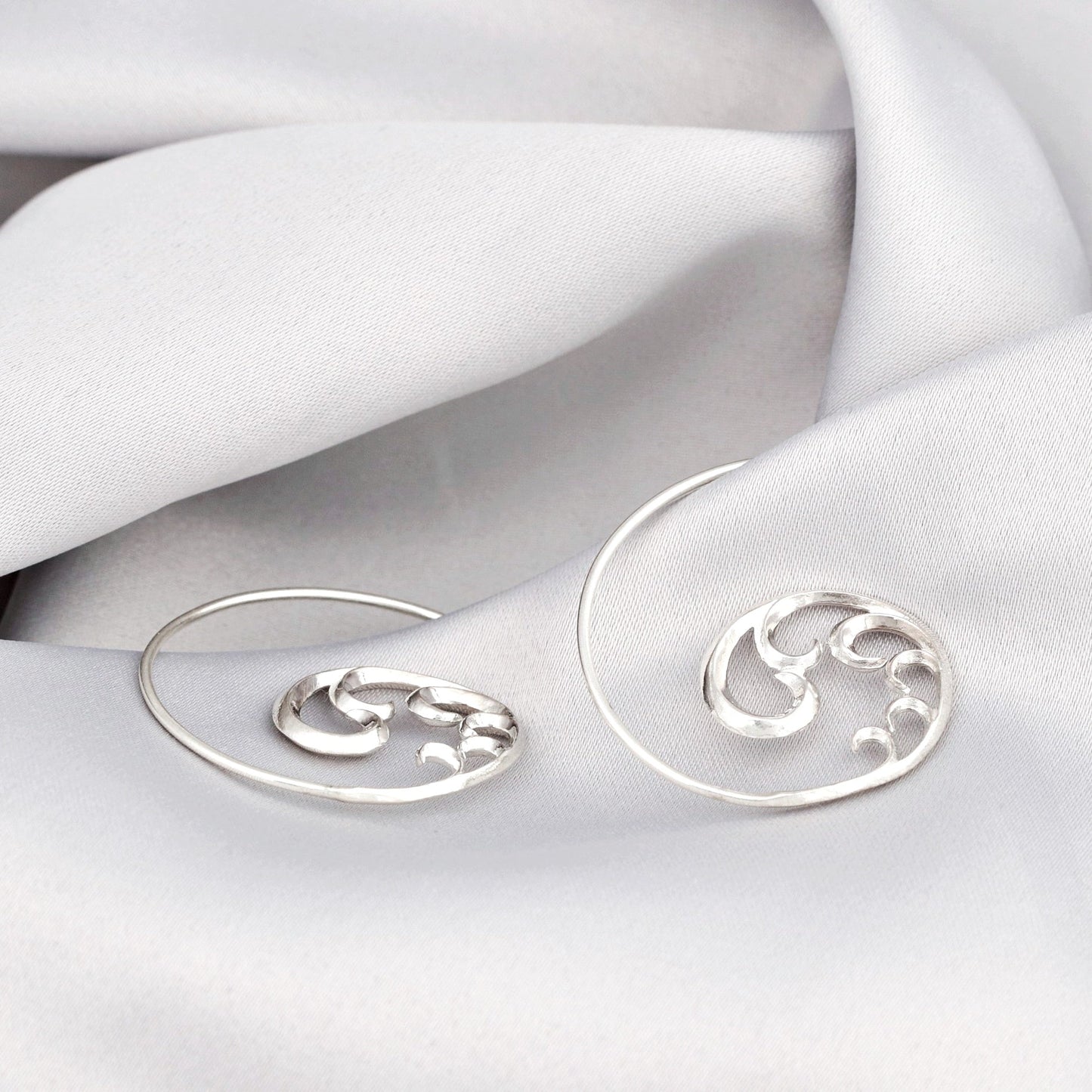 Ornament — 925 Sterling Silver Spiral Earrings — 24