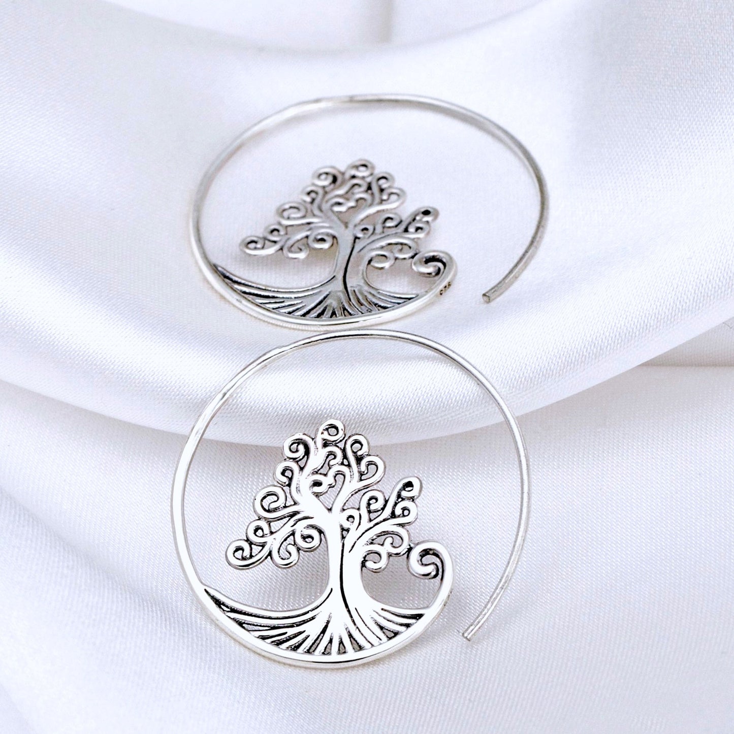 Grob Spiral Earrings - 925 Sterling Silver Tree of Life Earrings