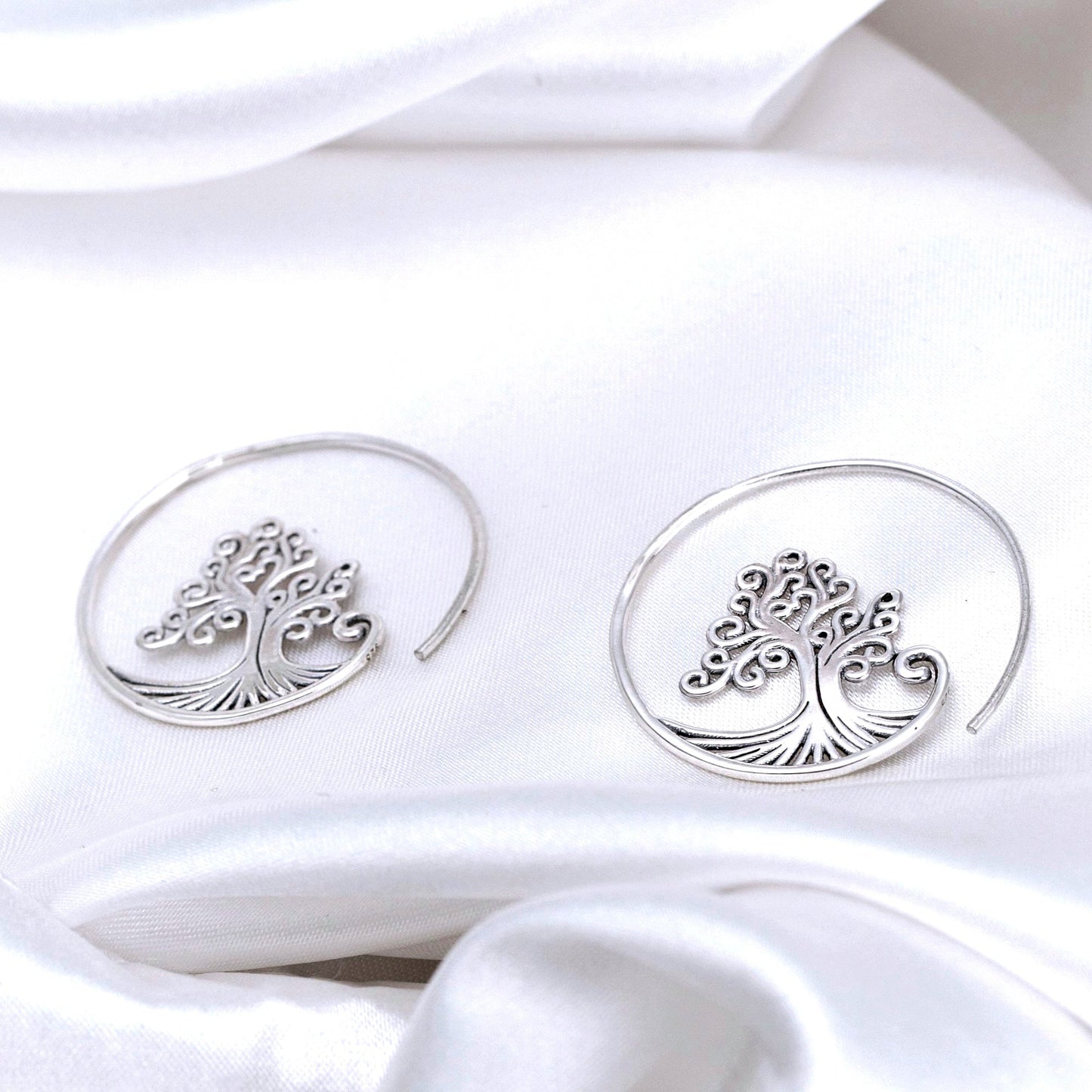 Grob Spiral Earrings - 925 Sterling Silver Tree of Life Earrings