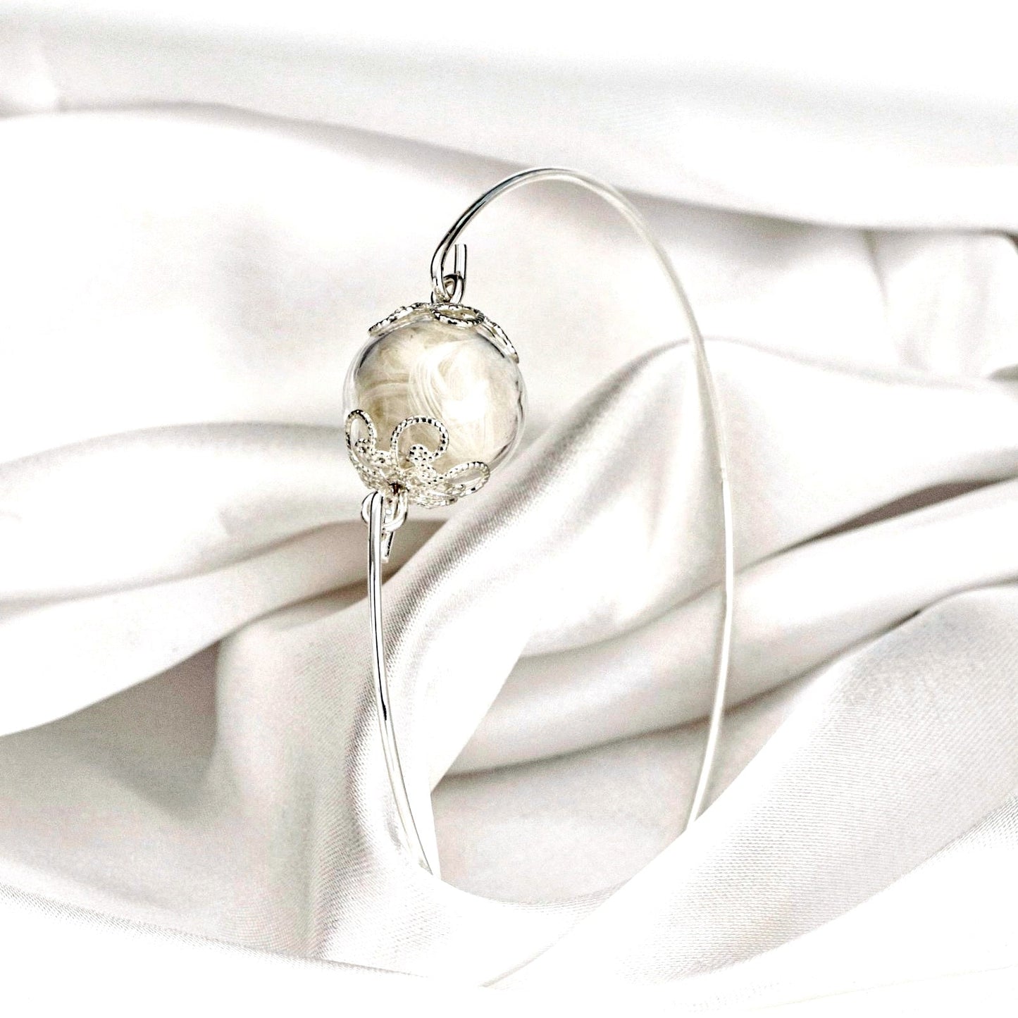 Bangle with real feathers - angel wings jewelry - Retarm-11