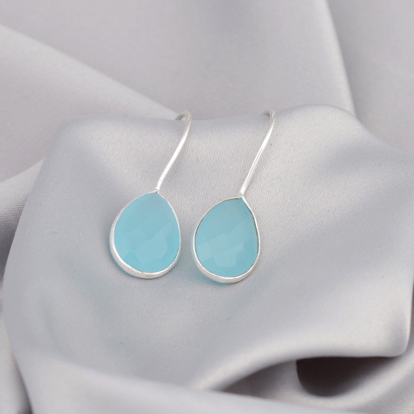 Aquamarine Earrings - 925 Sterling Silver Luxurious Gemstone Earrings
