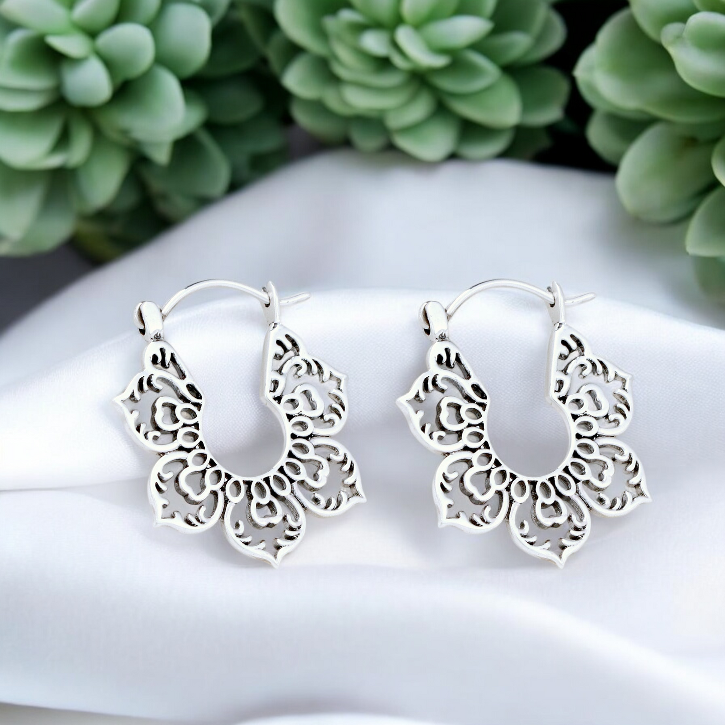 925 silver earrings karma III