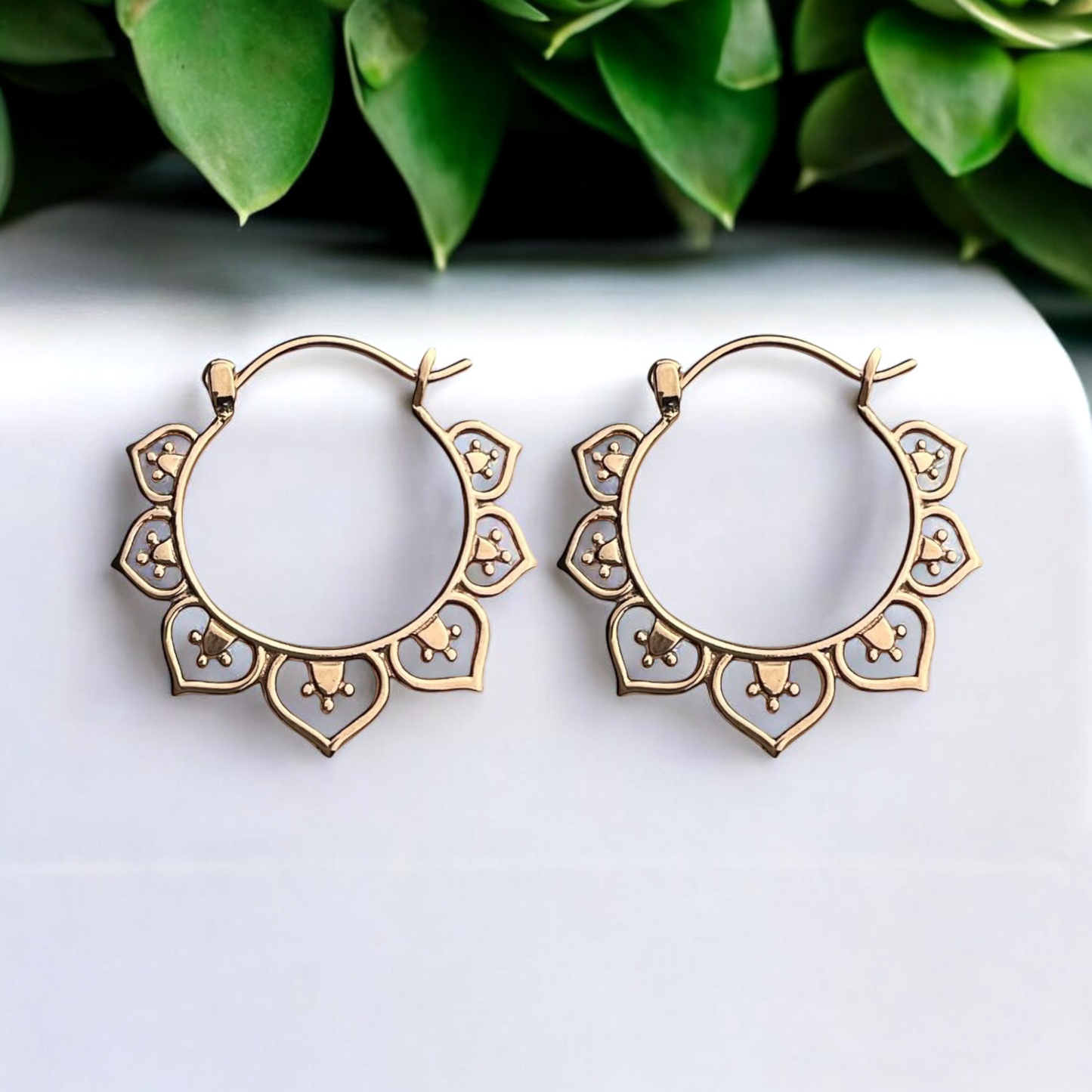 Oriental Earrings Made of Rose Gold Plated 925 Sterling Silver…