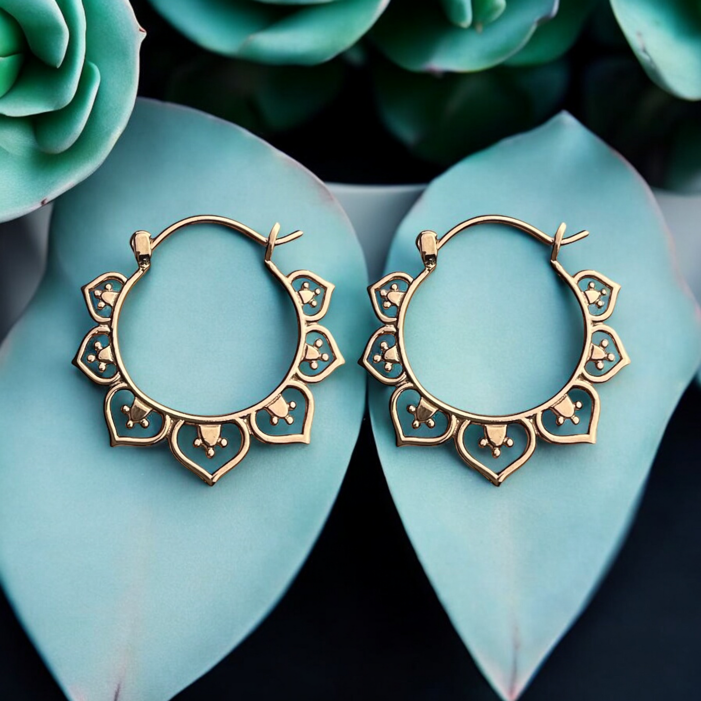 Oriental Earrings Made of Rose Gold Plated 925 Sterling Silver…