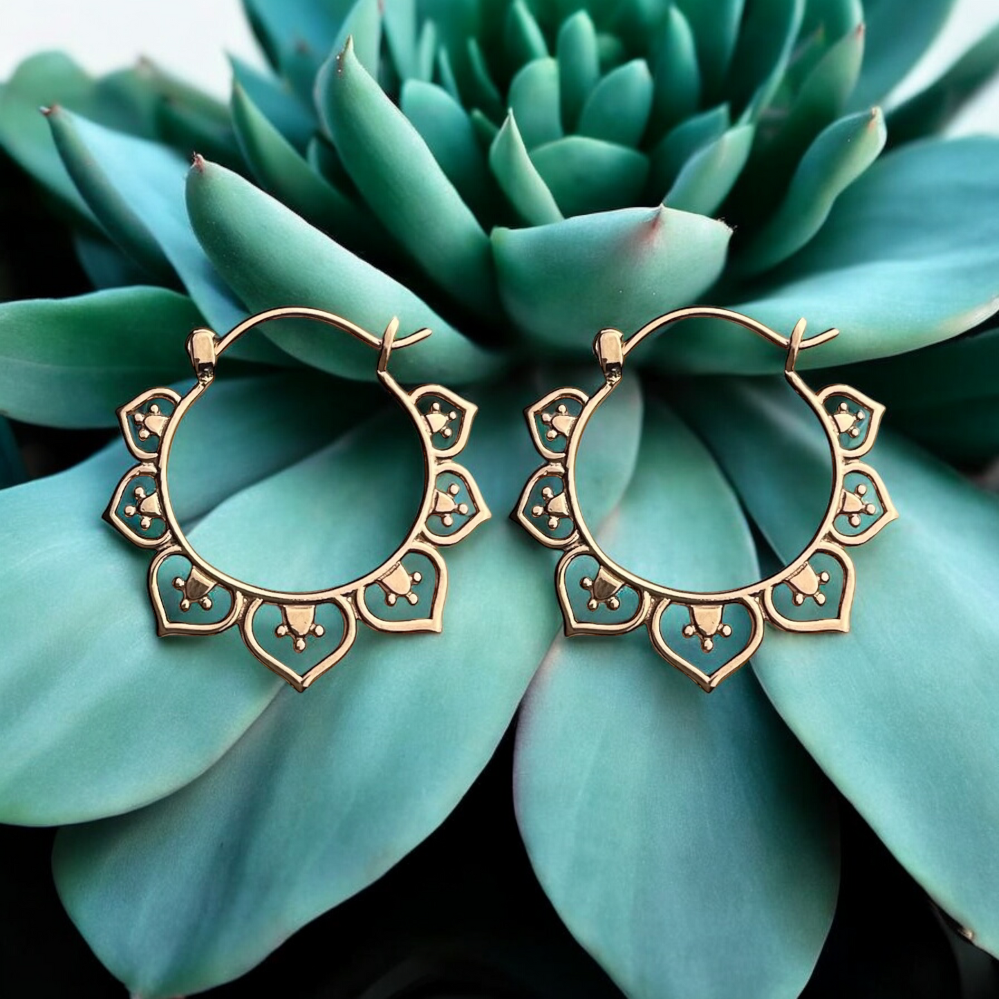 Oriental Earrings Made of Rose Gold Plated 925 Sterling Silver…